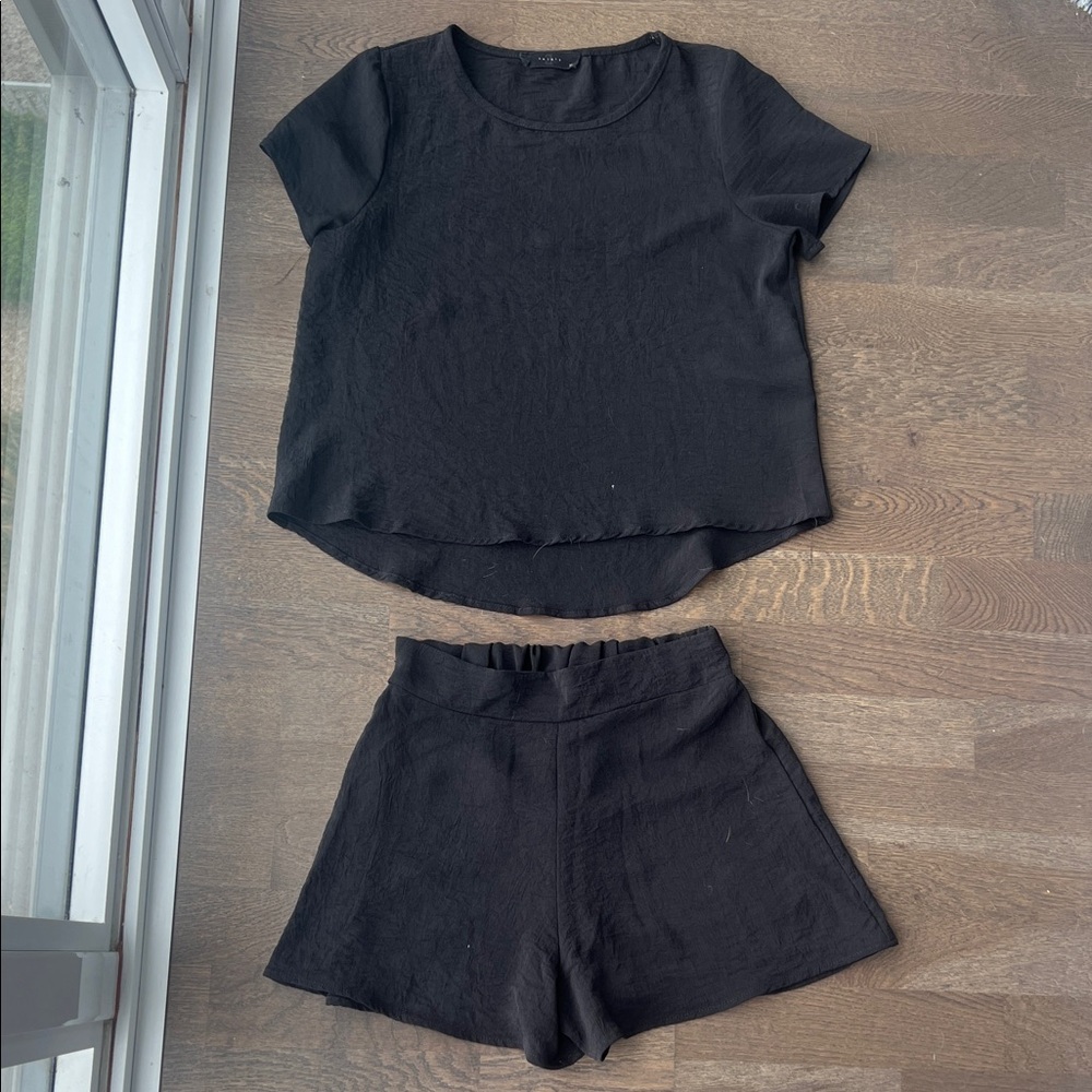 Black T-Shirt and Shorts Set